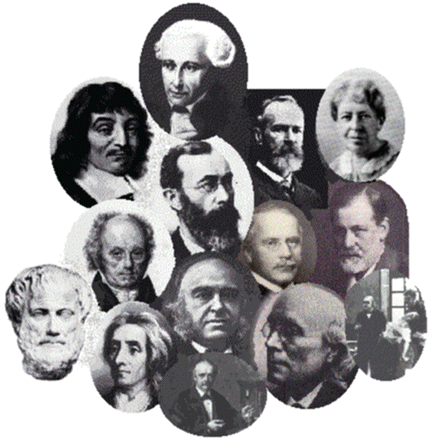 collection of various classical author's faces